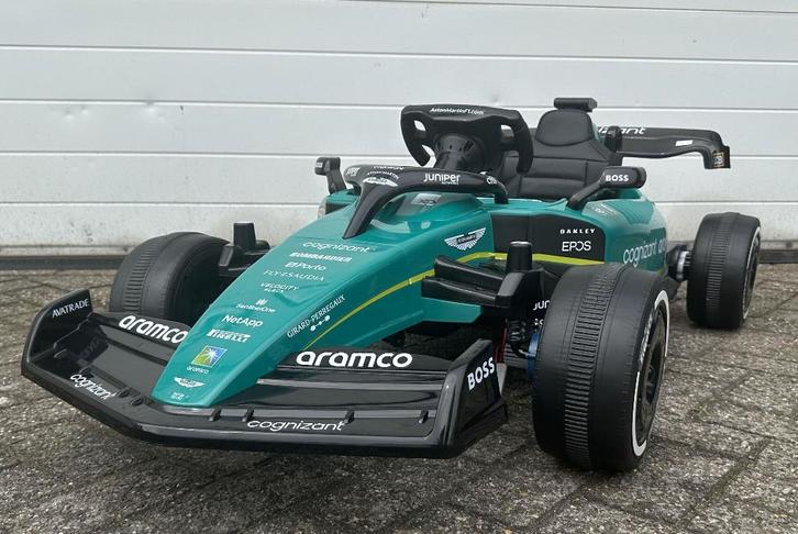 Aston Martin Formule 1 Cognizant 24V Groen - Leder - Rubber, Enfants & Bébés, Jouets | Extérieur | Véhicules à batterie, Neuf