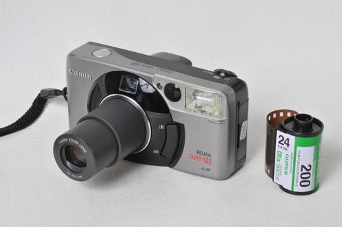 Canon prima 105 + hoesje, Audio, Tv en Foto, Fotocamera's Analoog, Zo goed als nieuw, Compact, Canon, Ophalen of Verzenden