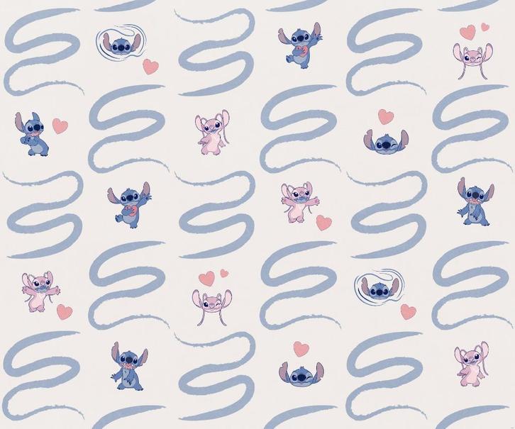 Stitch en Angel Vlies Behang - 300x250 - Gratis Verzending, Kinderen en Baby's, Kinderkamer | Inrichting en Decoratie, Nieuw, Wanddecoratie