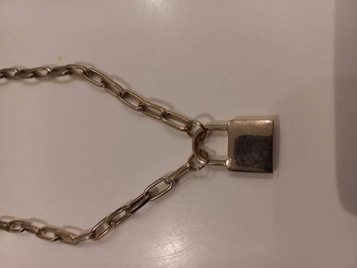 goudkleurige ketting met hanger, Handtassen en Accessoires, Kettingen, Gebruikt, Met hanger, Ophalen of Verzenden