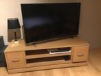 tvmeubel in hout met 2 lades en legplanken, Ophalen, Zo goed als nieuw, Eikenhout, Minder dan 100 cm