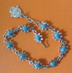 Fatimahandje - armband, Blauw, Gebruikt, Ophalen of Verzenden, Zilver