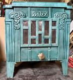 Art Nouveau geëmailleerde gietijzeren houtkachel, Ophalen, Gebruikt, Houtkachel, Vrijstaand
