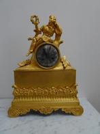 vuurvergulde bronzen klok antiek pendule, Ophalen of Verzenden