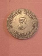 EMPIRE ALLEMAND 5 Pfennig 1890 A, Timbres & Monnaies, Monnaies | Europe | Monnaies non-euro, Enlèvement ou Envoi, Monnaie en vrac