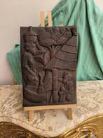 Houten paneel "Afrikaans tafereel" (35cm op 25cm), Huis en Inrichting, Woonaccessoires | Wanddecoraties, Ophalen, Gebruikt