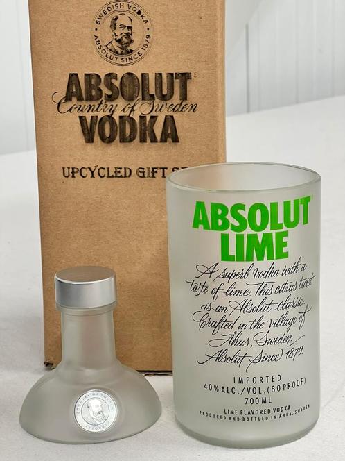 Absolut upcycled Glass Gift Box - Wodka Vodka glas Lime 70cl, Verzamelen, Glas en Drinkglazen, Nieuw, Borrel- of Shotglas, Ophalen of Verzenden