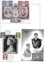 Monaco - 3 cartes postales de 1956 + Maxi FDC, Collections, Enlèvement ou Envoi