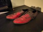 Herenschoenen rood zwart glitter, Kleding | Heren, Ophalen of Verzenden, Zo goed als nieuw, Zwart