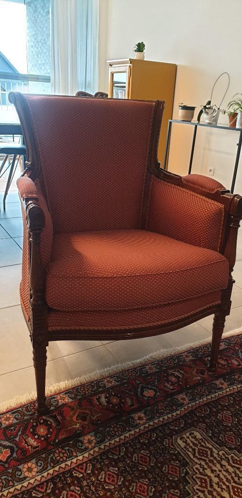 fauteuil, zeteltje in zeer goede staat, Maison & Meubles, Fauteuils, Comme neuf, Bois, Tissus, 50 à 75 cm, Moins de 75 cm, Enlèvement