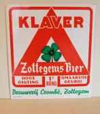 Zeldzaam Reclamebord Klaver Bier / Brouwerij Crombé Zottegem, Ophalen of Verzenden, Zo goed als nieuw, Reclamebord, Plaat of Schild