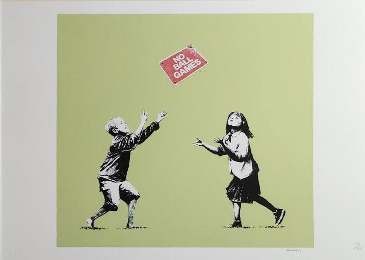 Banksy - No Ball Games, Antiek en Kunst, Kunst | Designobjecten, Ophalen of Verzenden