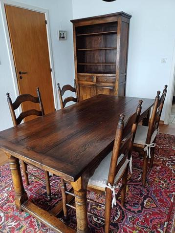 Massieve Uitschuifbare Eiken Tafel met 4 Stoelen beschikbaar voor biedingen