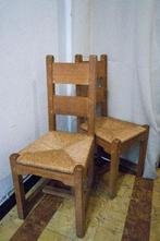 6 houten stoelen met rieten zitting, Huis en Inrichting, Stoelen, Ophalen, Riet of Rotan