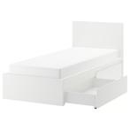 IKEA Malm wit eenpersoonsbed 90 x 200 cm met 2 lades, Ophalen, 90 cm, Eenpersoons, Wit