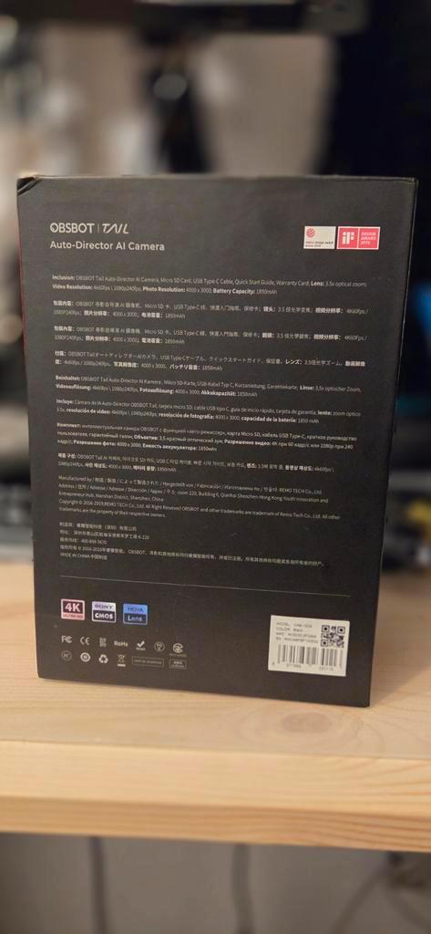 Obsbot tail auto-director Ai camera 4K – 3-Axis Gimbal, Computers en Software, Webcams, Ophalen of Verzenden