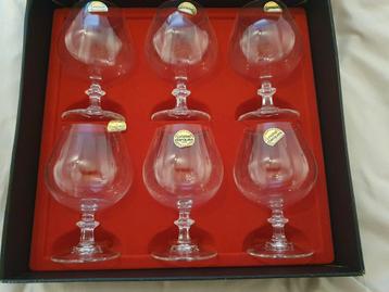 Nieuwe Set van 6 Cristal d'Arques Cognacglazen beschikbaar voor biedingen