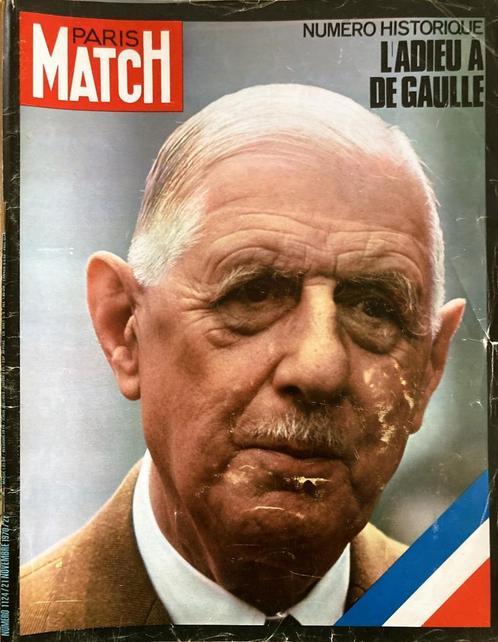 PARIS MATCH historische : 1970 - Afscheid van de Gaulle, Verzamelen, Tijdschriften, Kranten en Knipsels, Tijdschrift, 1960 tot 1980