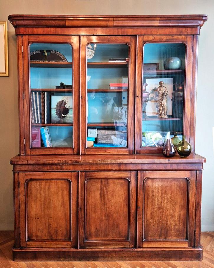 Bibliothèque à 3 portes Louis Philippe (fin du XIXe siècle), Antiquités & Art, Antiquités | Meubles | Armoires, Enlèvement