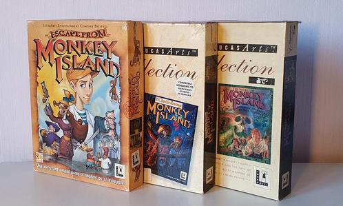 Coffrets trilogie Monkey Island + Chevaliers de Baphomet, Games en Spelcomputers, Games | Pc, Gebruikt, Overige genres, 1 speler