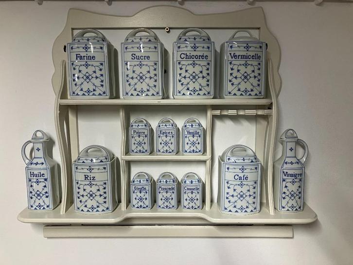 voorraadrek keuken porcelein potten, Maison & Meubles, Cuisine | Vaisselle, Utilisé, Autres types, Autres styles, Porcelaine, Enlèvement