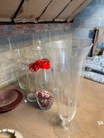 Glazen vazen, Huis en Inrichting, Woonaccessoires | Vazen, Minder dan 50 cm, Glas, Gebruikt, Ophalen