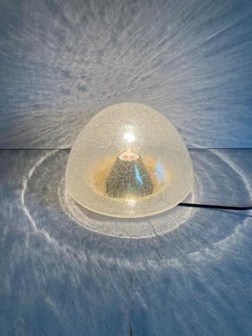 Vintage bubbel glazen plafondlamp van Hoffmeister leuchte, Enlèvement ou Envoi, Utilisé, Verre