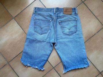 Levi's 501 jeans W33 USA vintage blauwe gerafelde bermuda beschikbaar voor biedingen