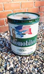 Metalen oliedrum of blik van het merk Motomobiloil., Verzamelen, Ophalen of Verzenden, Gebruikt, Verpakking