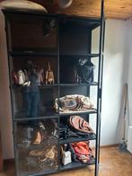Metalen kast met glas zwart, Ophalen, Zo goed als nieuw, Glas