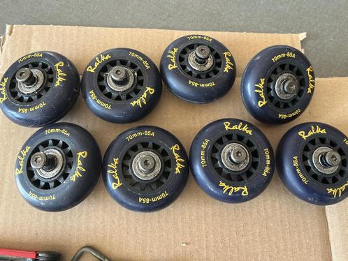 Inline Skeeler wieltjes (8 stuks) 70mm 85A, Kinderen en Baby's, Speelgoed | Buiten | Rolschaatsen, Zo goed als nieuw, Ophalen of Verzenden