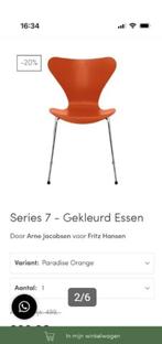 Design Vlinderstoel Fritz Hansen serie 7 (1955), Huis en Inrichting, Ophalen, Vintage, Nieuw, Vier