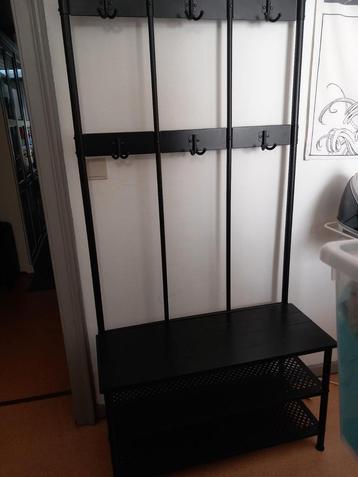 Porte manteaux ikea en metal et bois noir, Enlèvement, Comme neuf, Bois