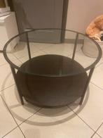 VITTSJÖ Salontafel, zwartbruin/glas, 75 cm, Ophalen, Zo goed als nieuw