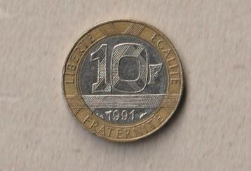 Frankrijk : 1 (gebruikte) munt van 10 fr. : 1991 beschikbaar voor biedingen
