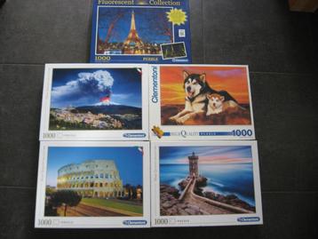 5 Puzzels Clementoni 1000 stuks High Quality Collection beschikbaar voor biedingen