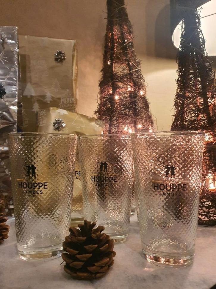 6 HOUPPE gemarmerde glazen van 25 cl!, Verzamelen, Glas en Drinkglazen, Zo goed als nieuw, Ophalen