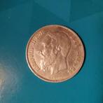 België 5 frank zilver Leopold II 1870, Zilver, Ophalen of Verzenden, Zilver, Losse munt