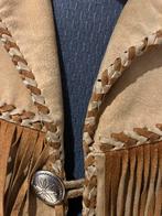 Veste en daim  beige avec frange beige foncée taille XL, Ophalen of Verzenden, Beige