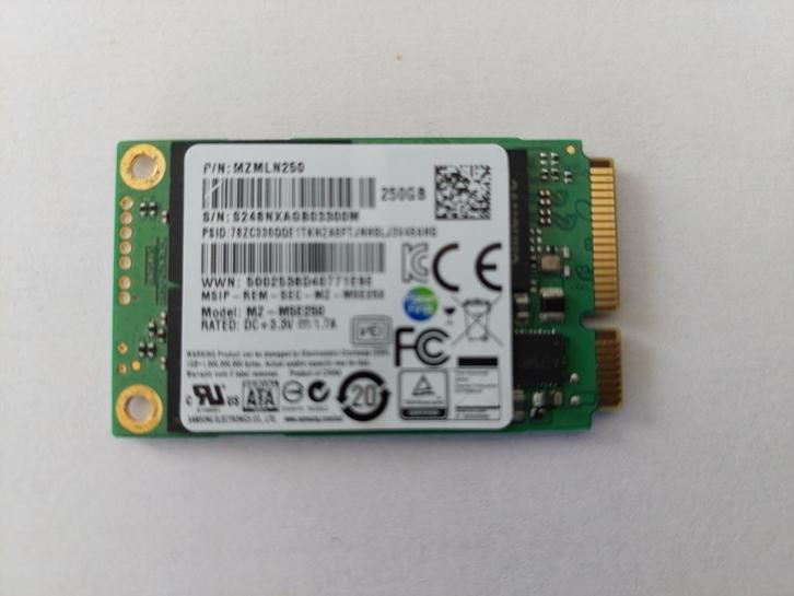 SSD Samsung 850 EVO mSATA de 250 GB, Computers en Software, Harde schijven, Gebruikt, Laptop, Intern, SSD, Ophalen of Verzenden