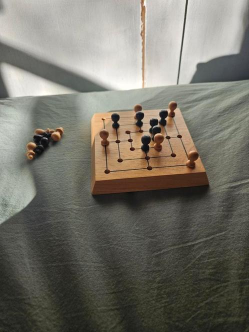 Houten Molenspel, Hobby en Vrije tijd, Gezelschapsspellen | Bordspellen, Zo goed als nieuw, Een of twee spelers, Reisspel, Ophalen of Verzenden