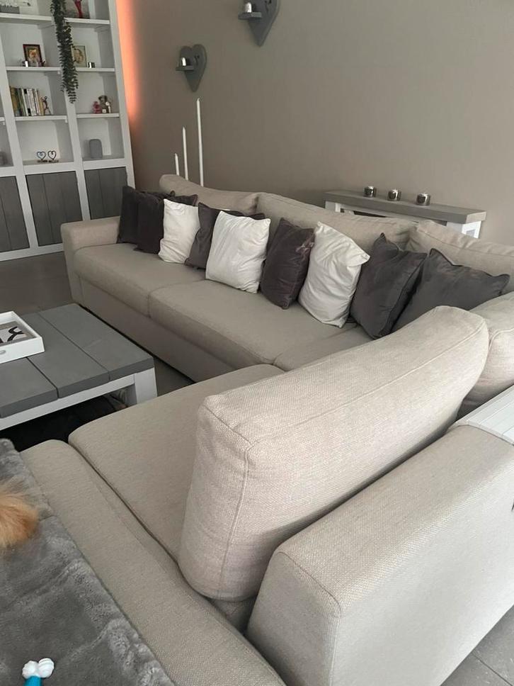 Hoekbank 7 a 8 pers, Maison & Meubles, Canapés | Coins salons complets, Comme neuf, Enlèvement