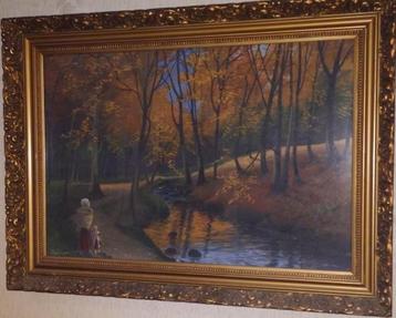 peinture sur toile et cadre divers ancien/antique voir photo