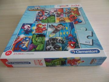 PUZZLE    2X20 PIÈCES SUPER HERO ADVENTURE   MARVEL, Envoi, 10 à 50 pièces, Comme neuf, 2 à 4 ans