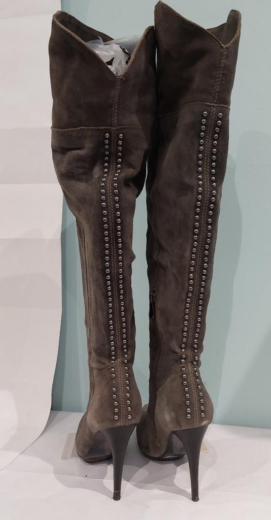 638C* ROKAIL mooie leren dijlaarzen (41), Kleding | Dames, Schoenen, Gedragen, Hoge laarzen, Grijs, Verzenden