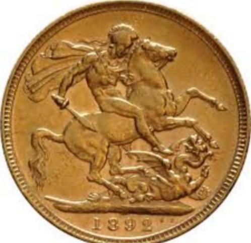 1892 sovereign gouden munt. Queen victoria, Postzegels en Munten, Munten | Europa | Niet-Euromunten, Losse munt, Overige landen