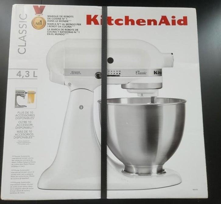 Keukenrobot KitchenAid 5K45SSEWH Wit (nieuw), Elektronische apparatuur, Keukenmixers, Nieuw, Ophalen of Verzenden
