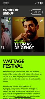 2 tickets Wattage festival 29/6/25 oostende, Tickets en Kaartjes