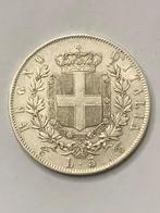 Munt zilver Italië 5 lire Vittorio Emanuele II  1865 zeldz !, Postzegels en Munten, Italië, Zilver, Ophalen of Verzenden, Losse munt