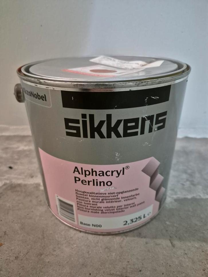 Sikkens Alphacryl Perlino 2,4 L — Peinture d'intérieur, brun, Bricolage & Construction, Peinture, Vernis & Laque, Neuf, Brun, Enlèvement ou Envoi